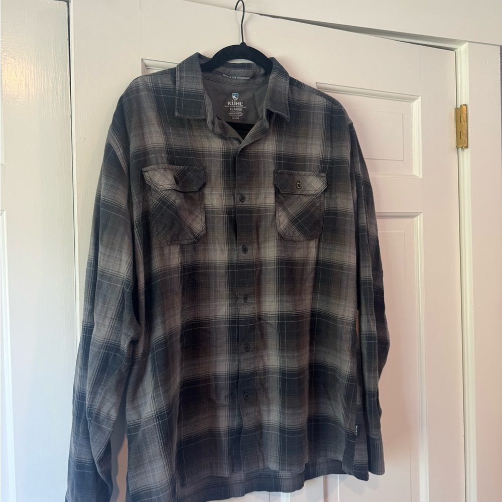 Kühl Black & Charcoal Plaid Flannel Shirt - Picture 2 of 4